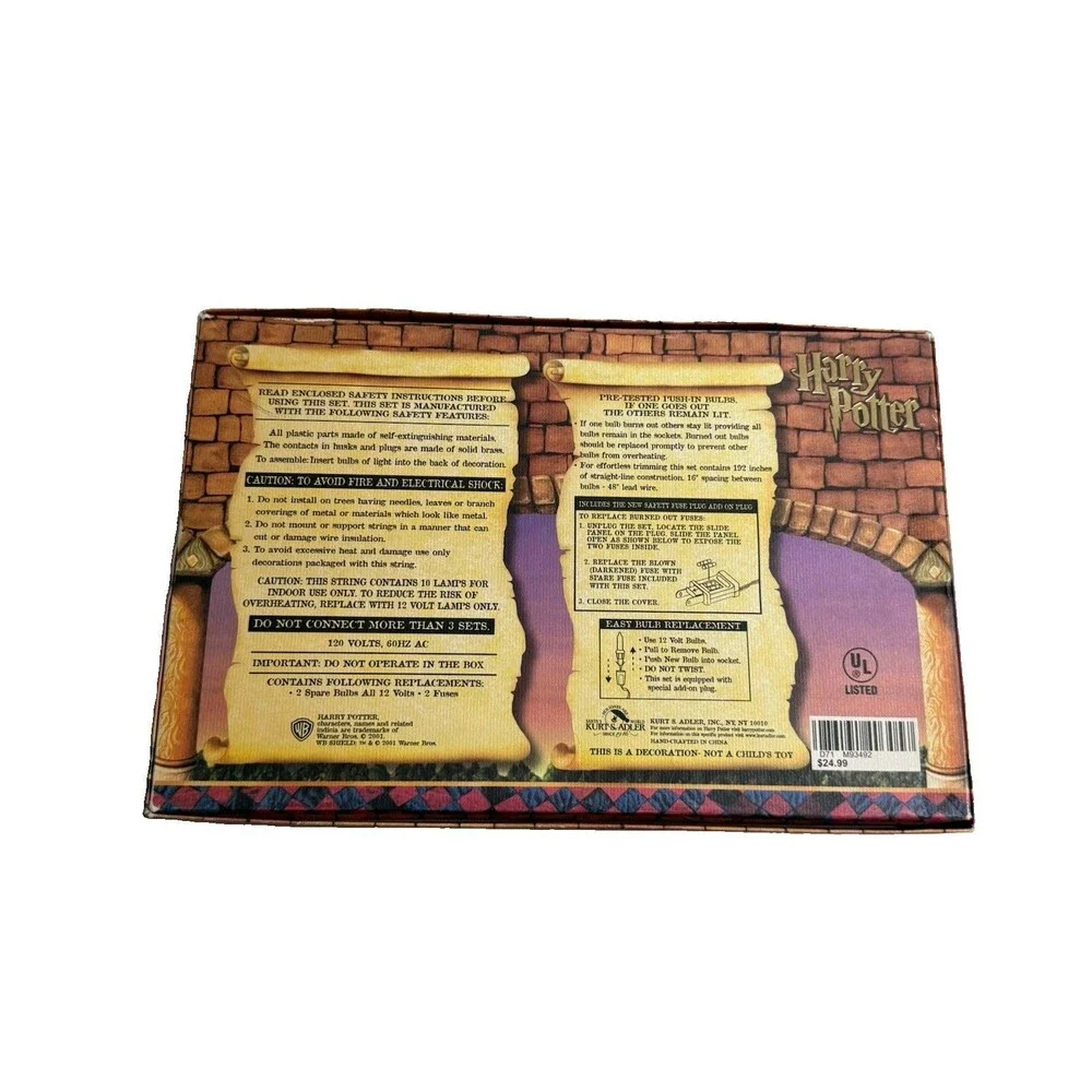 Brand New  Harry Potter String Lights 10 LIGHTS Kurt Adler 2000